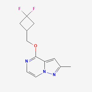 molecular formula C12H13F2N3O B2927123 4-[(3,3-Difluorocyclobutyl)methoxy]-2-methylpyrazolo[1,5-a]pyrazine CAS No. 2199734-99-9