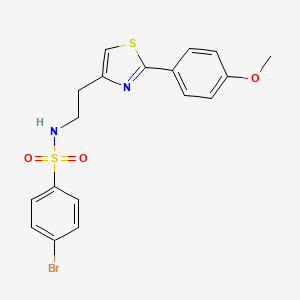 molecular formula C18H17BrN2O3S2 B2927124 4-bromo-N-(2-(2-(4-methoxyphenyl)thiazol-4-yl)ethyl)benzenesulfonamide CAS No. 863512-17-8