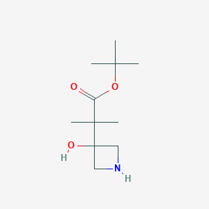 molecular formula C11H21NO3 B2927129 Tert-butyl 2-(3-hydroxyazetidin-3-yl)-2-methylpropanoate CAS No. 2287289-81-8