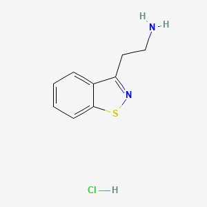 molecular formula C9H11ClN2S B2927130 2-(1,2-苯并噻唑-3-基)乙-1-胺盐酸盐 CAS No. 259110-32-2