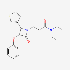 N,N-diethyl-3-(2-oxo-3-phenoxy-4-thiophen-3-ylazetidin-1-yl)propanamide