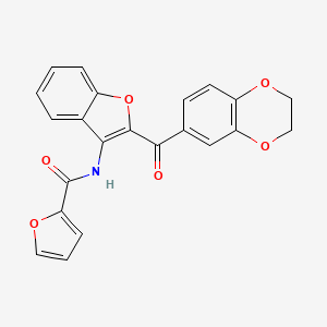 molecular formula C22H15NO6 B2927137 N-[2-(2,3-dihydro-1,4-benzodioxine-6-carbonyl)-1-benzofuran-3-yl]furan-2-carboxamide CAS No. 886185-23-5