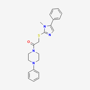 molecular formula C22H24N4OS B2927140 2-((1-methyl-5-phenyl-1H-imidazol-2-yl)thio)-1-(4-phenylpiperazin-1-yl)ethanone CAS No. 941927-47-5