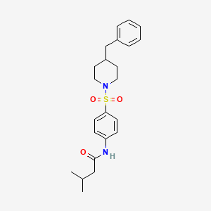 N-{4-[(4-benzylpiperidin-1-yl)sulfonyl]phenyl}-3-methylbutanamide
