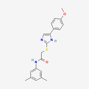 molecular formula C20H21N3O2S B2927143 N-(3,5-dimethylphenyl)-2-((5-(4-methoxyphenyl)-1H-imidazol-2-yl)thio)acetamide CAS No. 941911-98-4