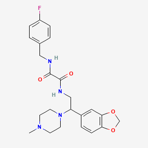 N1-(2-(benzo[d][1,3]dioxol-5-yl)-2-(4-methylpiperazin-1-yl)ethyl)-N2-(4-fluorobenzyl)oxalamide