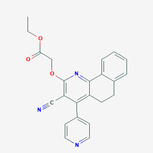 molecular formula C23H19N3O3 B292715 Ethyl [(3-cyano-4-pyridin-4-yl-5,6-dihydrobenzo[h]quinolin-2-yl)oxy]acetate 