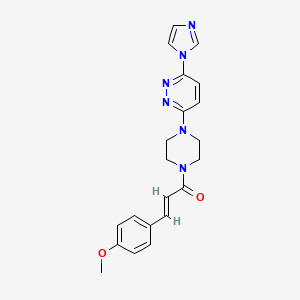 molecular formula C21H22N6O2 B2927151 (E)-1-(4-(6-(1H-imidazol-1-yl)pyridazin-3-yl)piperazin-1-yl)-3-(4-methoxyphenyl)prop-2-en-1-one CAS No. 1351663-85-8