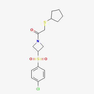1-(3-((4-Chlorophenyl)sulfonyl)azetidin-1-yl)-2-(cyclopentylthio)ethanone