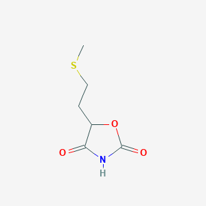 molecular formula C6H9NO3S B2927158 5-(2-甲硫烷基乙基)-1,3-恶唑烷-2,4-二酮 CAS No. 1161721-83-0