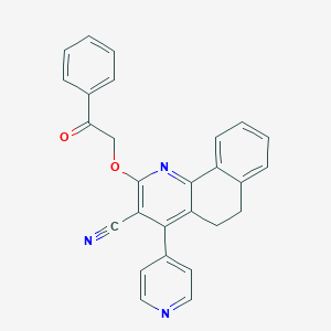 molecular formula C27H19N3O2 B292716 2-(2-Oxo-2-phenylethoxy)-4-(4-pyridinyl)-5,6-dihydrobenzo[h]quinoline-3-carbonitrile 