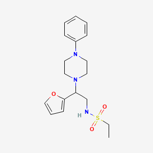 N-(2-(furan-2-yl)-2-(4-phenylpiperazin-1-yl)ethyl)ethanesulfonamide