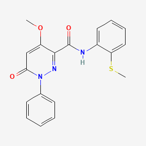 molecular formula C19H17N3O3S B2927166 4-methoxy-N-(2-methylsulfanylphenyl)-6-oxo-1-phenylpyridazine-3-carboxamide CAS No. 921786-46-1