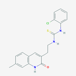 1-(2-Chlorophenyl)-3-(2-(7-methyl-2-oxo-1,2-dihydroquinolin-3-yl)ethyl)thiourea
