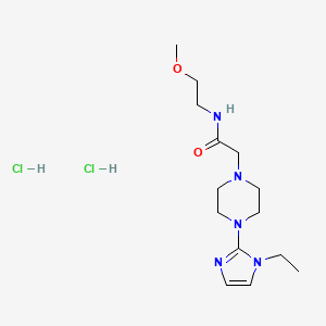 molecular formula C14H27Cl2N5O2 B2927168 2-(4-(1-ethyl-1H-imidazol-2-yl)piperazin-1-yl)-N-(2-methoxyethyl)acetamide dihydrochloride CAS No. 1351610-66-6