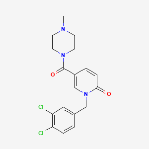 molecular formula C18H19Cl2N3O2 B2927172 1-(3,4-dichlorobenzyl)-5-[(4-methylpiperazino)carbonyl]-2(1H)-pyridinone CAS No. 338781-34-3