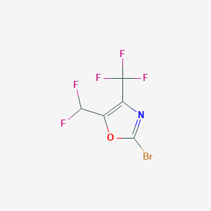 molecular formula C5HBrF5NO B2927179 2-Bromo-5-(difluoromethyl)-4-(trifluoromethyl)-1,3-oxazole CAS No. 2248364-29-4