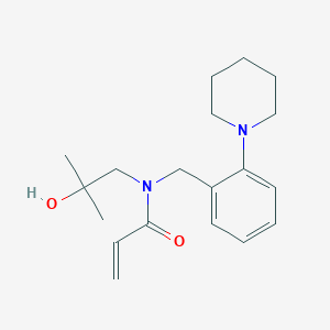 molecular formula C19H28N2O2 B2927180 N-(2-Hydroxy-2-methylpropyl)-N-[(2-piperidin-1-ylphenyl)methyl]prop-2-enamide CAS No. 2411306-17-5