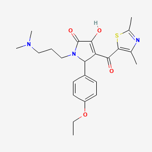 molecular formula C23H29N3O4S B2927189 1-(3-(dimethylamino)propyl)-4-(2,4-dimethylthiazole-5-carbonyl)-5-(4-ethoxyphenyl)-3-hydroxy-1H-pyrrol-2(5H)-one CAS No. 627815-60-5
