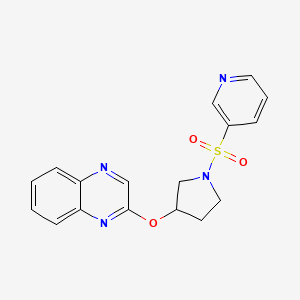 molecular formula C17H16N4O3S B2927191 2-{[1-(Pyridine-3-sulfonyl)pyrrolidin-3-yl]oxy}quinoxaline CAS No. 2097930-91-9