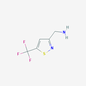 molecular formula C5H5F3N2S B2927194 [5-(Trifluoromethyl)-1,2-thiazol-3-yl]methanamine CAS No. 2375268-21-4