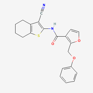 molecular formula C21H18N2O3S B2927197 N-(3-cyano-4,5,6,7-tetrahydro-1-benzothiophen-2-yl)-2-(phenoxymethyl)furan-3-carboxamide CAS No. 878716-78-0