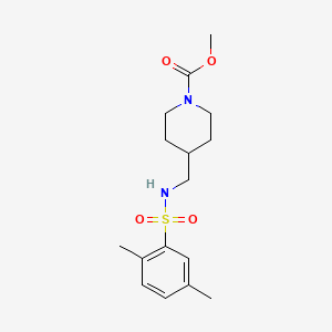 molecular formula C16H24N2O4S B2927202 4-((2,5-二甲苯磺酰胺)甲基)哌啶-1-甲酸甲酯 CAS No. 1235235-70-7
