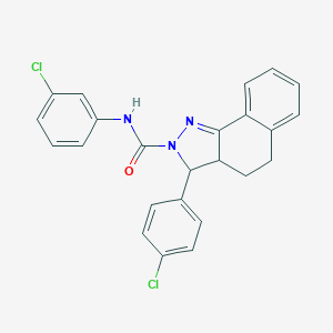 molecular formula C24H19Cl2N3O B292721 N-(3-chlorophenyl)-3-(4-chlorophenyl)-3,3a,4,5-tetrahydro-2H-benzo[g]indazole-2-carboxamide 