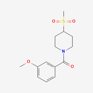 molecular formula C14H19NO4S B2927210 (3-Methoxyphenyl)(4-(methylsulfonyl)piperidin-1-yl)methanone CAS No. 1448069-20-2