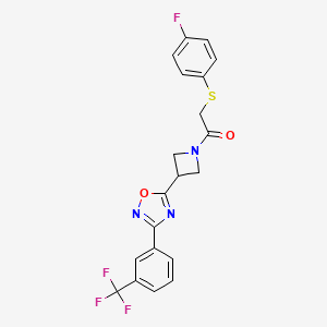 2-((4-Fluorophenyl)thio)-1-(3-(3-(3-(trifluoromethyl)phenyl)-1,2,4-oxadiazol-5-yl)azetidin-1-yl)ethanone