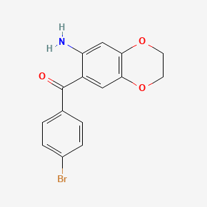 B2927224 (7-Amino-2,3-dihydro-benzo[1,4]dioxin-6-yl)-(4-bromo-phenyl)-methanone CAS No. 364612-52-2