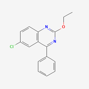 molecular formula C16H13ClN2O B2927225 6-Chloro-2-ethoxy-4-phenylquinazoline CAS No. 3431-03-6