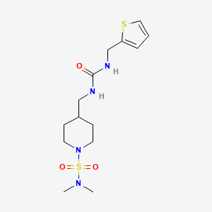 molecular formula C14H24N4O3S2 B2927226 N,N-二甲基-4-((3-(噻吩-2-基甲基)脲基)甲基)哌啶-1-磺酰胺 CAS No. 2034357-64-5
