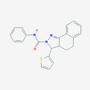 molecular formula C22H19N3OS B292723 N-phenyl-3-thien-2-yl-3,3a,4,5-tetrahydro-2H-benzo[g]indazole-2-carboxamide 