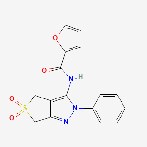 molecular formula C16H13N3O4S B2927232 N-(5,5-dioxido-2-phenyl-4,6-dihydro-2H-thieno[3,4-c]pyrazol-3-yl)furan-2-carboxamide CAS No. 681265-43-0