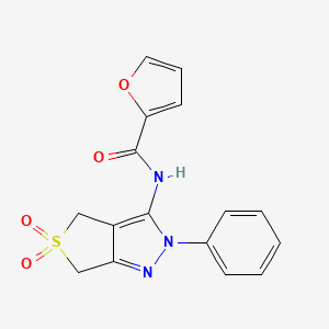 molecular formula C16H13N3O4S B2927232 N-(5,5-二氧化-2-苯基-4,6-二氢-2H-噻吩[3,4-c]吡唑-3-基)呋喃-2-甲酰胺 CAS No. 681265-43-0