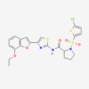 1-((5-chlorothiophen-2-yl)sulfonyl)-N-(4-(7-ethoxybenzofuran-2-yl)thiazol-2-yl)pyrrolidine-2-carboxamide