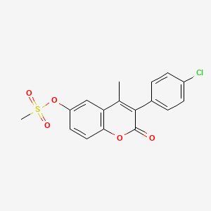 molecular formula C17H13ClO5S B2927237 3-(4-氯苯基)-4-甲基-2-氧代-2H-色满-6-基甲磺酸盐 CAS No. 869341-34-4