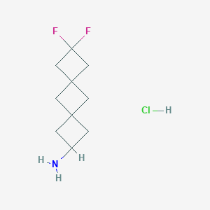 molecular formula C10H16ClF2N B2927242 8,8-Difluorodispiro[3.1.36.14]decan-2-amine;hydrochloride CAS No. 2418720-49-5