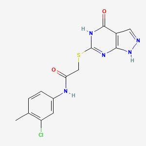 N-(3-chloro-4-methylphenyl)-2-({4-oxo-1H,4H,5H-pyrazolo[3,4-d]pyrimidin-6-yl}sulfanyl)acetamide