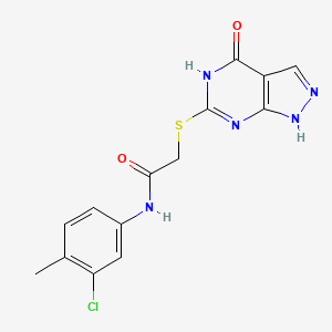 molecular formula C14H12ClN5O2S B2927245 N-(3-chloro-4-methylphenyl)-2-({4-oxo-1H,4H,5H-pyrazolo[3,4-d]pyrimidin-6-yl}sulfanyl)acetamide CAS No. 877630-67-6