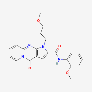 molecular formula C23H24N4O4 B2927246 N-(2-甲氧基苯基)-1-(3-甲氧基丙基)-9-甲基-4-氧代-1,4-二氢吡啶并[1,2-a]吡咯并[2,3-d]嘧啶-2-甲酰胺 CAS No. 900901-00-0