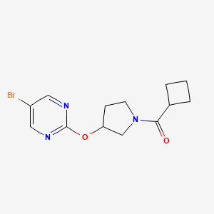 molecular formula C13H16BrN3O2 B2927249 5-Bromo-2-[(1-cyclobutanecarbonylpyrrolidin-3-yl)oxy]pyrimidine CAS No. 2097923-56-1