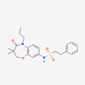 N-(3,3-dimethyl-4-oxo-5-propyl-2,3,4,5-tetrahydrobenzo[b][1,4]oxazepin-8-yl)-2-phenylethanesulfonamide
