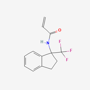 molecular formula C13H12F3NO B2927253 N-[1-(Trifluoromethyl)-2,3-dihydroinden-1-yl]prop-2-enamide CAS No. 2411298-09-2