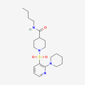 molecular formula C20H32N4O3S B2927278 N-butyl-1-[(2-piperidin-1-ylpyridin-3-yl)sulfonyl]piperidine-4-carboxamide CAS No. 1291861-86-3