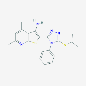 2-[5-(isopropylsulfanyl)-4-phenyl-4H-1,2,4-triazol-3-yl]-4,6-dimethylthieno[2,3-b]pyridin-3-ylamine