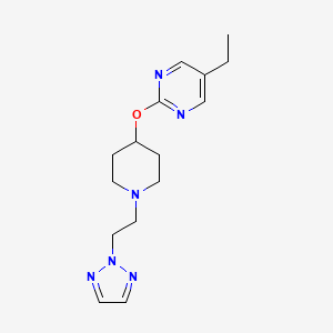 molecular formula C15H22N6O B2927282 5-Ethyl-2-[1-[2-(triazol-2-yl)ethyl]piperidin-4-yl]oxypyrimidine CAS No. 2380143-78-0