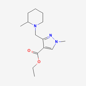 molecular formula C14H23N3O2 B2927283 Ethyl 1-methyl-3-[(2-methylpiperidin-1-yl)methyl]pyrazole-4-carboxylate CAS No. 1975118-45-6