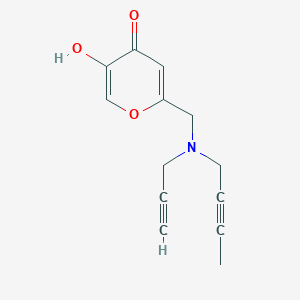 molecular formula C13H13NO3 B2927284 2-[[丁-2-炔基(丙-2-炔基)氨基]甲基]-5-羟基吡喃-4-酮 CAS No. 1436078-64-6